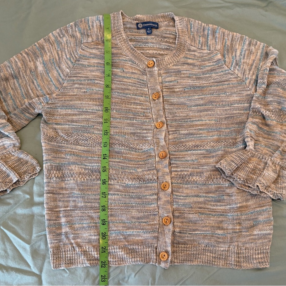 Democracy Multicolor Button-Up Cardigan 3/4 sleeve